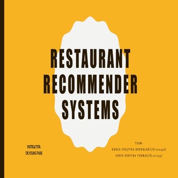 Restaurant recommender