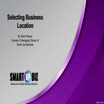 Smart Up Business Selecting Restaurants location | PPTX