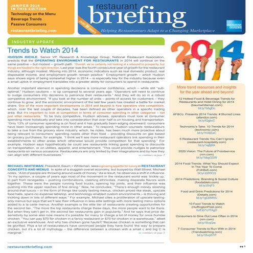 Restaurant Trends 2014 by Restaurant Briefing