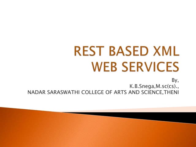 Rest based xml web services