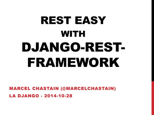 REST Easy with Django-Rest-Framework