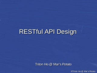 RESTful API Design