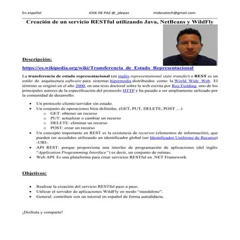 Creación de un servicio RESTful utilizando Java y WildFly -I PARTE-
