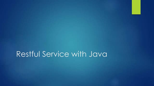 Restful web services with java