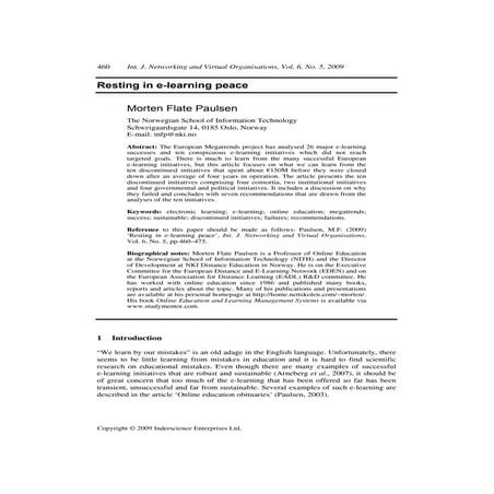 Resting in e-learning peace