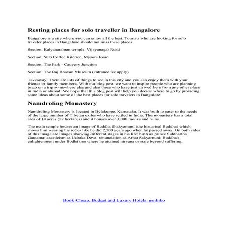 Resting places for solo traveller in Bangalore.pdf