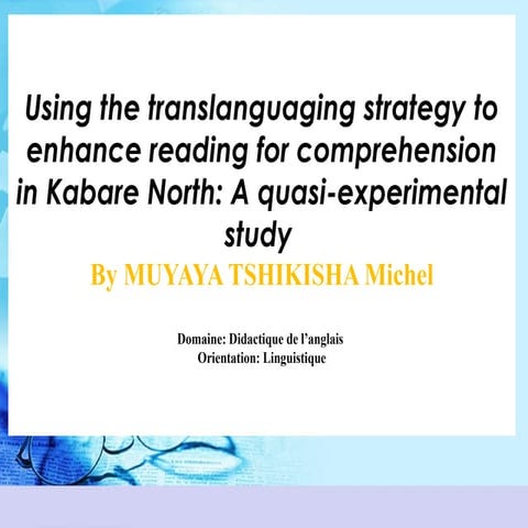 RESTITUTION DU MEMOIRE DEA POUR LE .pptx