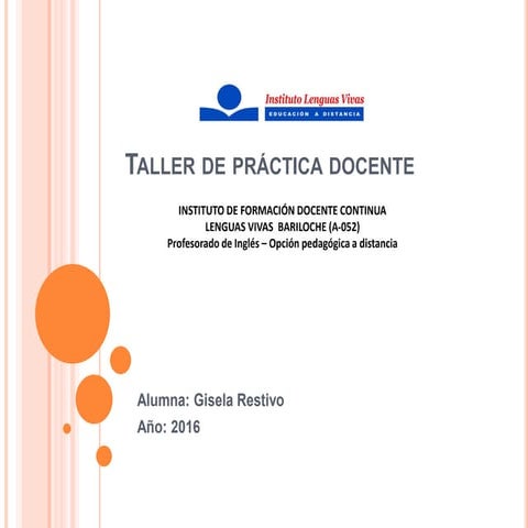 Restivo  Informe institucional- Periodo 1