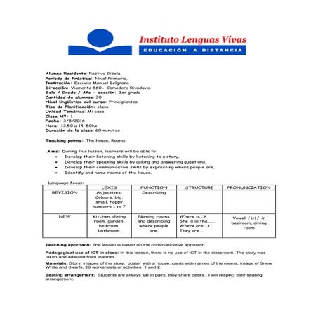Restivo- Primary- Lesson 1 