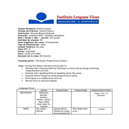 Restivo- Primary- Lesson 4 