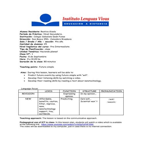 Restivo  TPD-  lesson plan 1 - 7