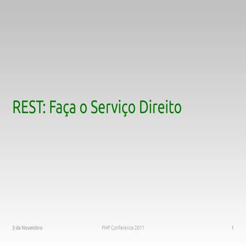REST: Faça o Serviço Direito