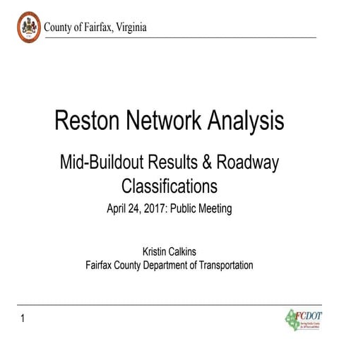 Reston Network Analysis: Mid-Buildout Results and Roadway Classifications- Ap...