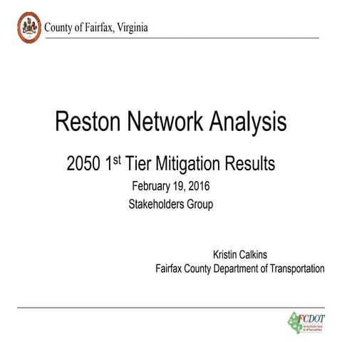 Reston Network Analysis: 2050 1st Tier Mitigation Results