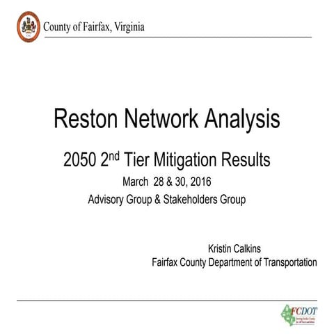Reston Network Analysis: 2050 2nd Tier Mitigation Results
