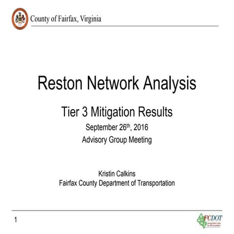 Reston Network Analysis: Tier 3 Mitigation Results: Sept. 26, 2016