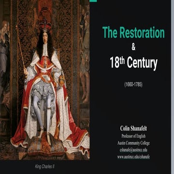 The Restoration & 18th Century (British Literature)