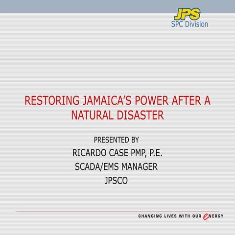 Restoring jamaica’s power after a natural disaster