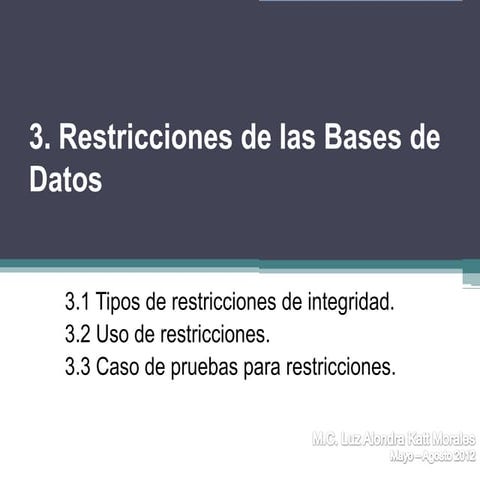 Restricciones bd