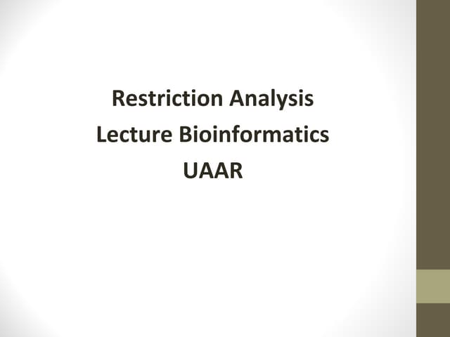 Restriction digestion