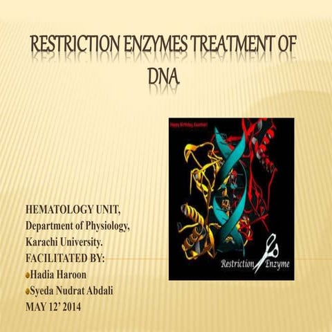 Restriction enzymes treatment of DNA