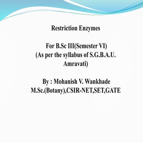 Restriction enzymes