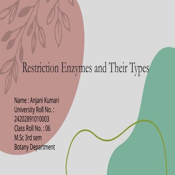 Restriction Enzymes and Their Types.pptx