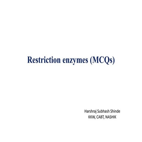 Restriction enzymes (mc qs)