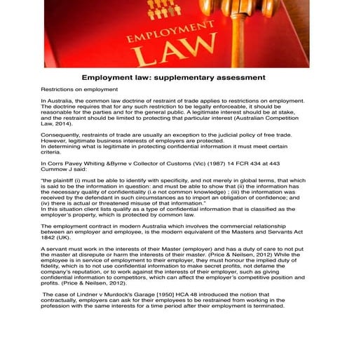 Restrictions on Employment | PDF