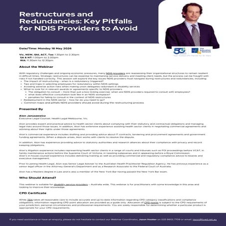 Restructures and Redundancies: Key Pitfalls for NDIS Providers to Avoid ...