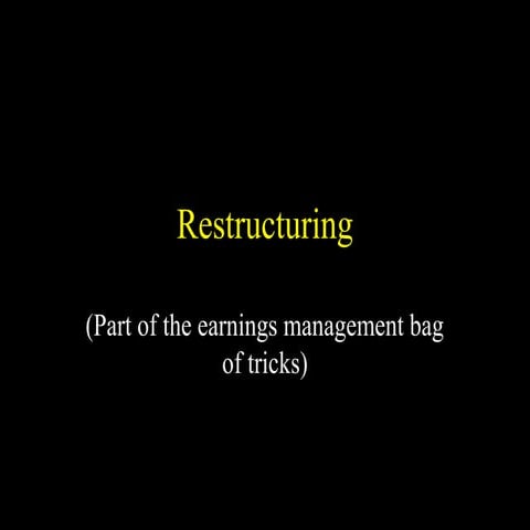 Restructuring
