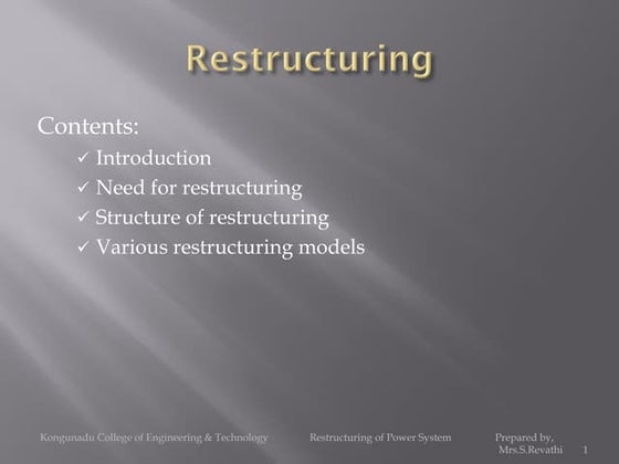 Restructuring