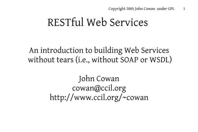 restful based web services  a presentation