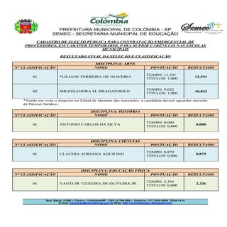 Resultado emergencial