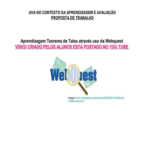 Resultado proposta webquest