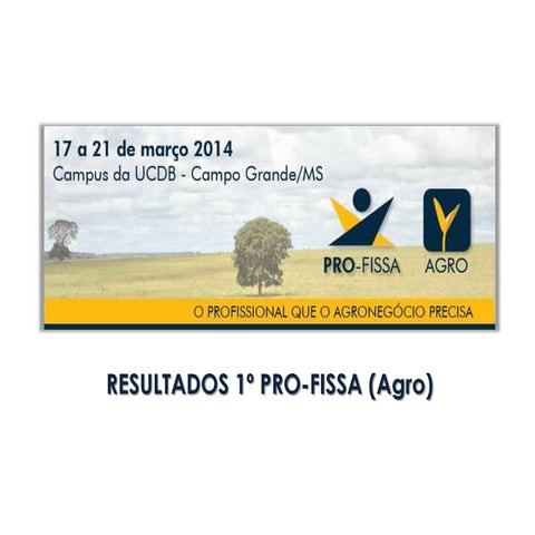 Resultados 1° PRO-FISSA (Agro)