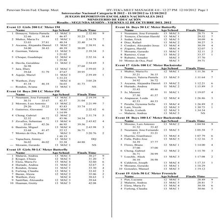 Resultados 2da fecha jden 2012