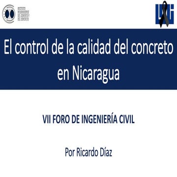 El control de la calidad del concreto en Nicaragua