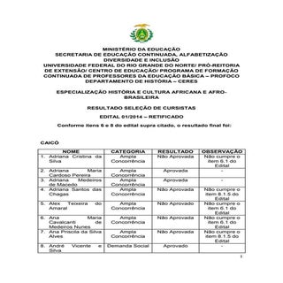 Resultado da seleção de Cursistas