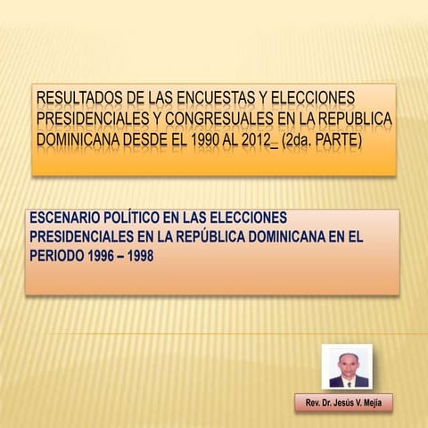 Resultados encuestas y elecciones Presidenciales y Congresuales en la ...