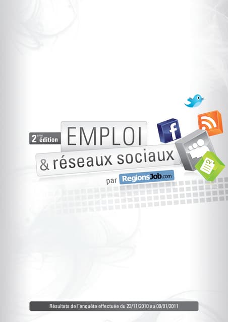 Enquête RegionsJob : emploi et réseaux sociaux, deuxième édition