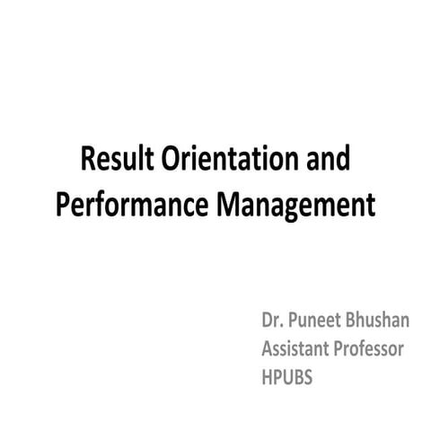 Result orientation