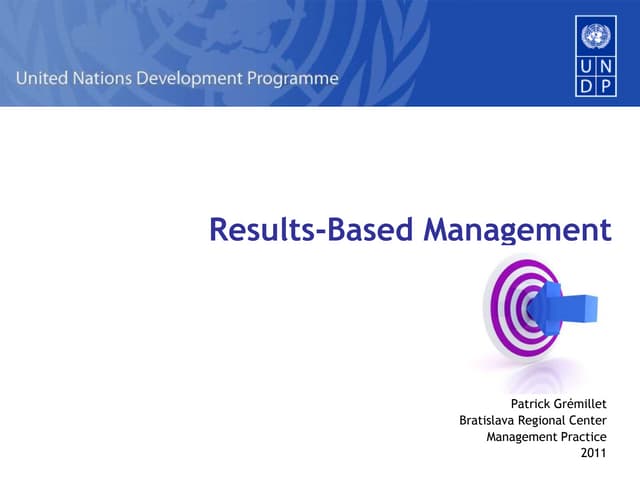 Results Based Monitoring And Evaluation