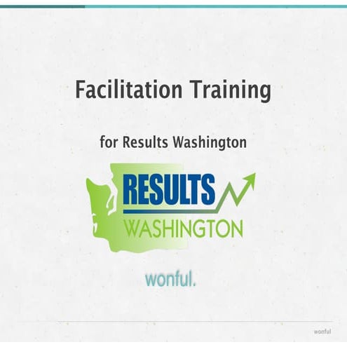 How To Facilitate Great Meetings - Results Washington Training - Day 1