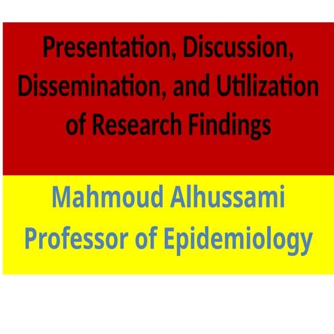 Results and Discussion dissemination and utilization of research findings