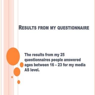 Results from my questionnaire