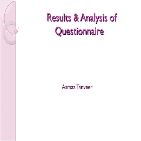 Results of questionnaire