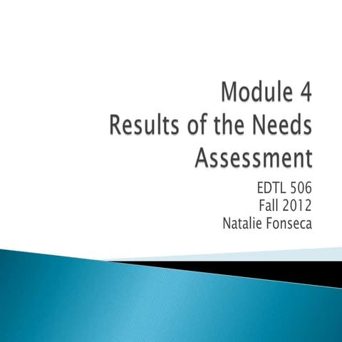 Results of the needs assessment