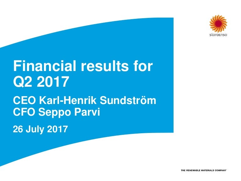 Financial Results For Q2 2017