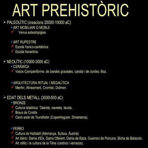 Resum d'art prehistòric